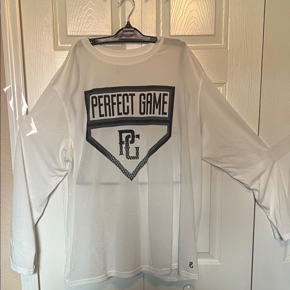 White Dri Fit Long Sleeve Perfect Game Shirt